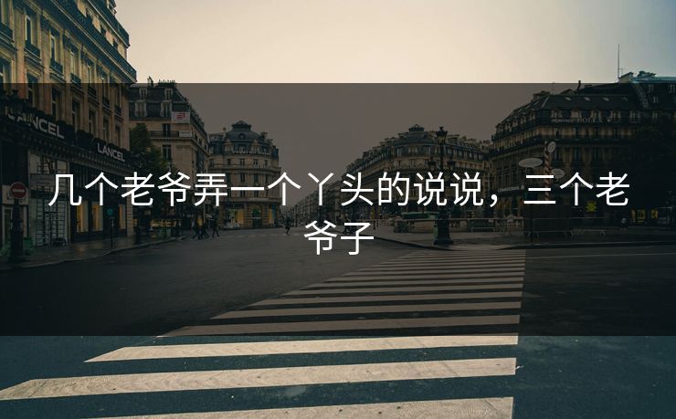 几个老爷弄一个丫头的说说，三个老爷子
